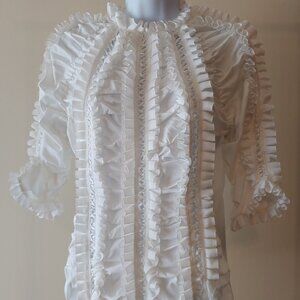 Women's White Ribbon Blouse